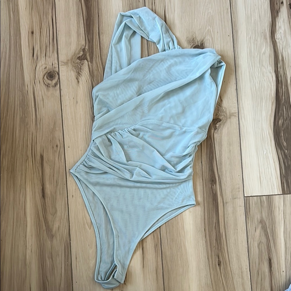 Zara Elegant Women's Light Baby Blue Bodysuit